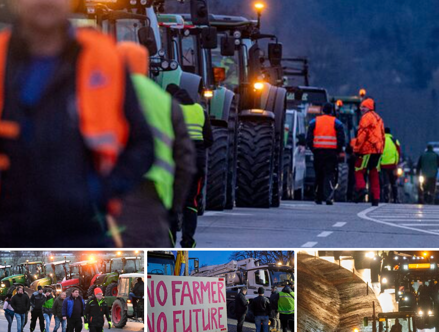 Zemědělská stávka v Německu. Chtějí vyhnat Ukrajince domů a nižší ceny nafty